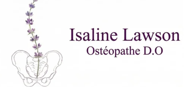 Logo original Isaline Lawson, Ostéopathe D.O., bassin et lavande